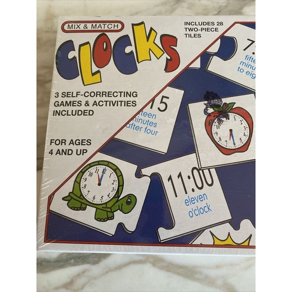 Smethport Mix & Match Clocks Game Self Correcting Educational Toy Ages 4+ - Picture 2 of 5